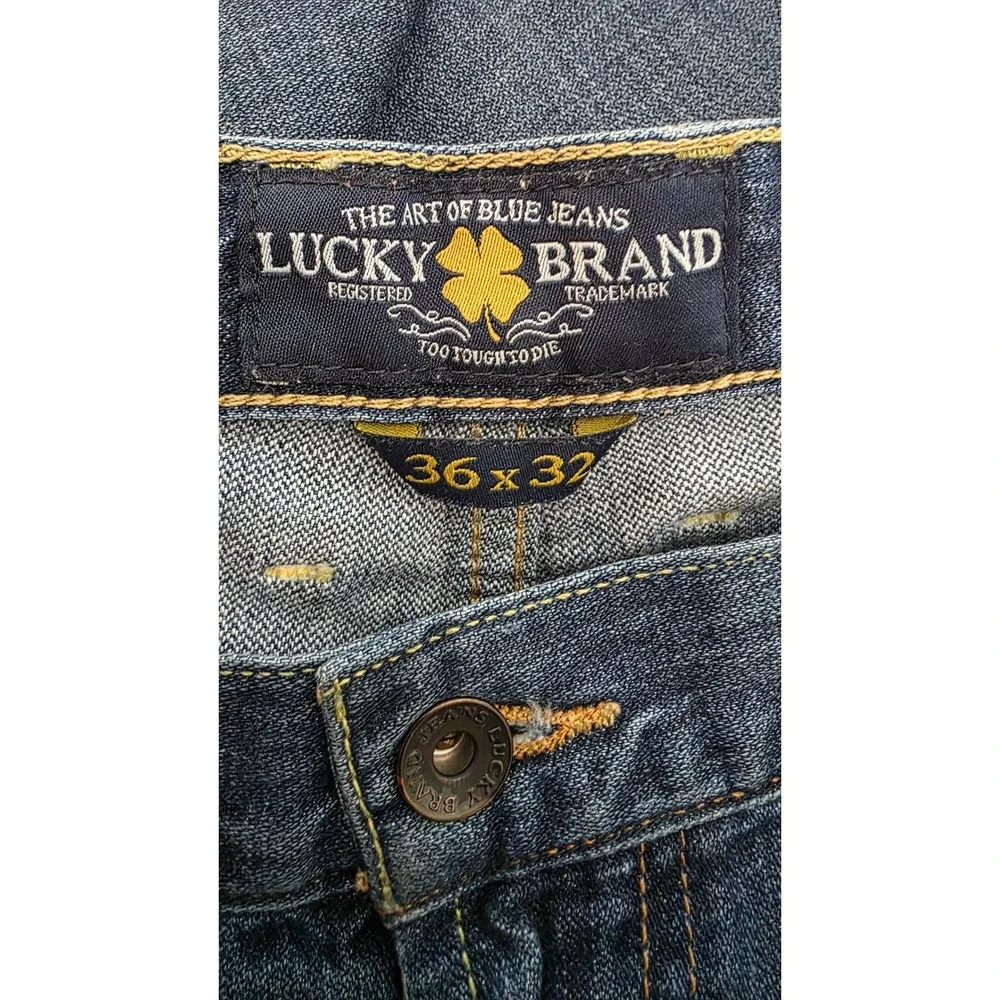 Lucky Brand 181 Relaxed Straight Jeans Mens 36x32 Blue Denim 100% Cotton